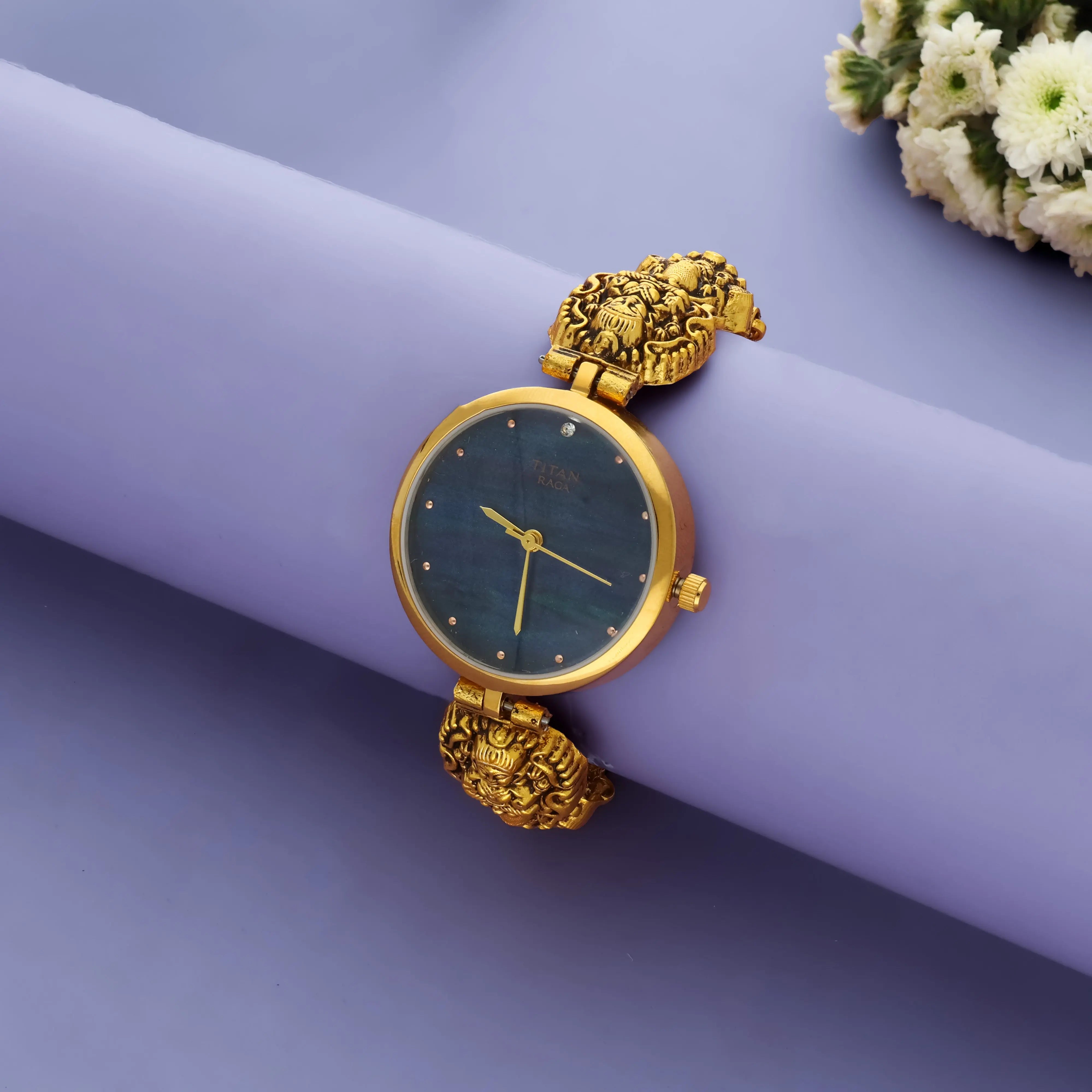 Lakshmi Traditional Gold-Tone 925 Silver Antique Watch