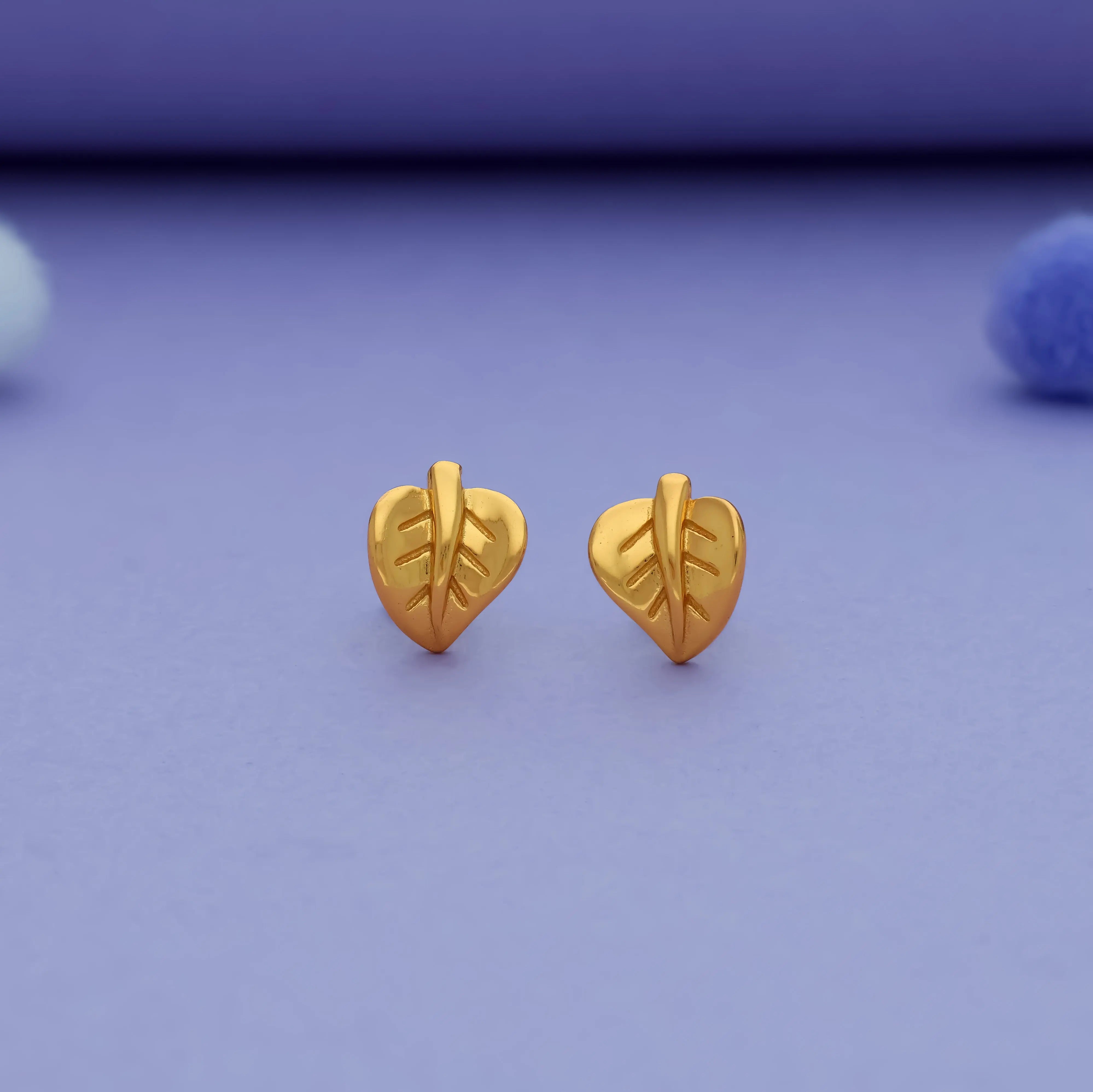 Leaf Charm 925 Sterling Silver Kids Stud (3+ Yrs)