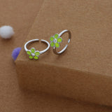 Lime Blossom Adjustable 925 Silver Fancy Toering