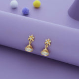 Little Diva Gold Polish 925 Silver Traditional Earring
