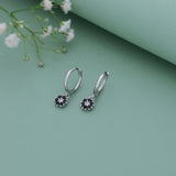 Little Flower 925 Silver Hoop Earrings
