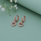 Little Heart 18K Rose Gold Polish Silver Hoop (5+ Yrs)