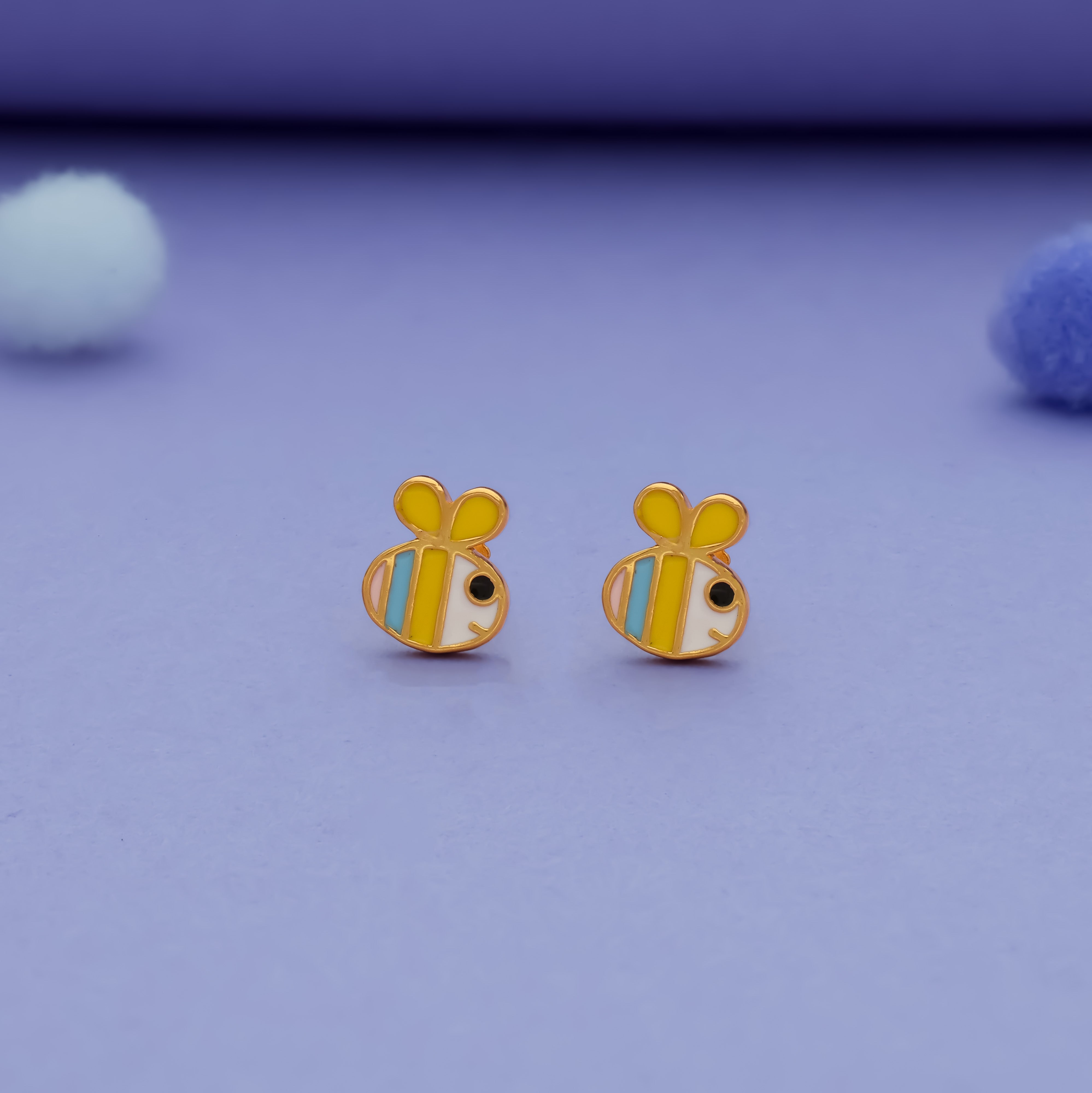 Little Honey Bee 925 Sterling Silver Kids Stud (3+ Yrs)