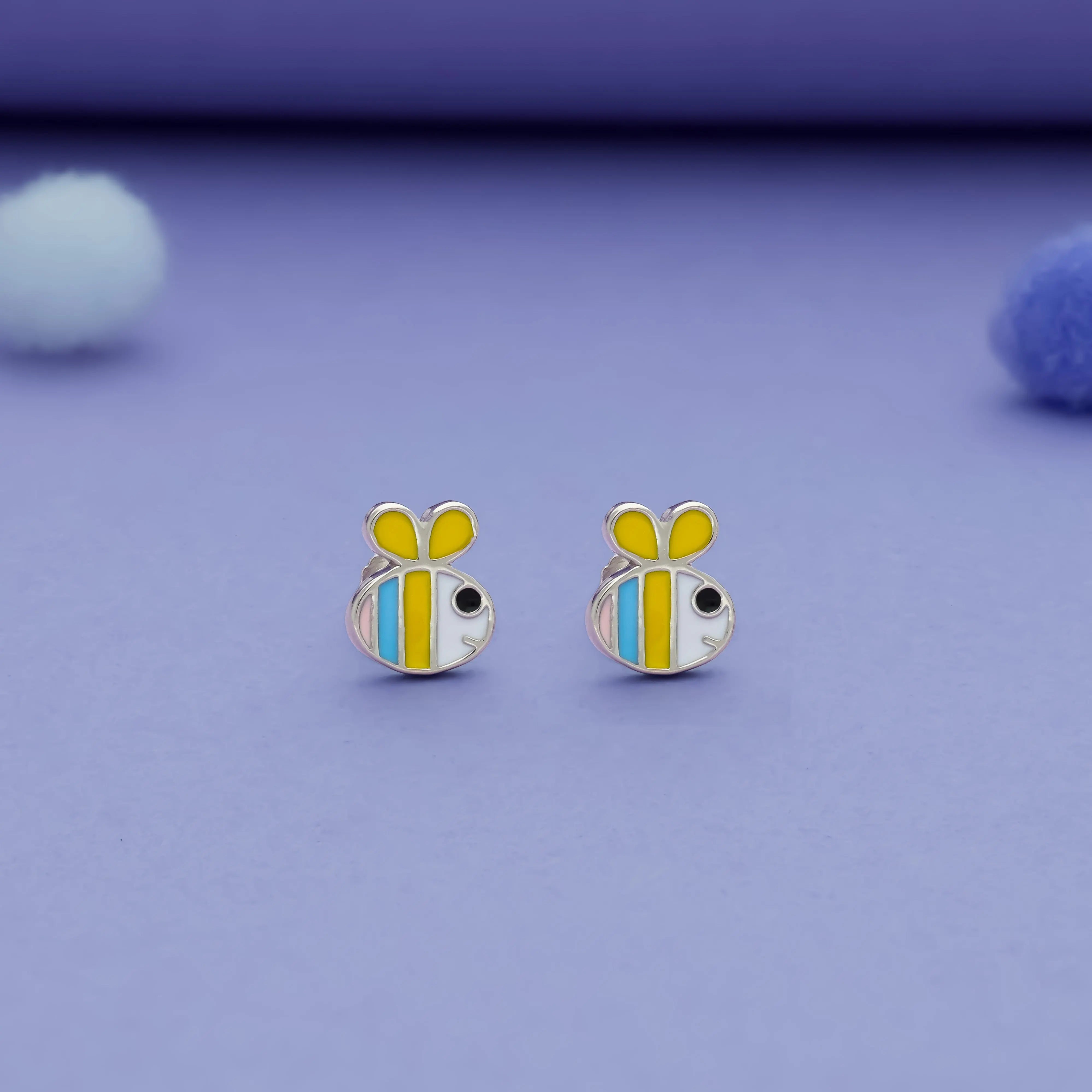 Little Honey Bee 925 Sterling Silver Kids Stud (3+ Yrs)
