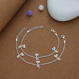 Little Kitty Design 925 Silver Kid Anklet (3-5 Yrs)