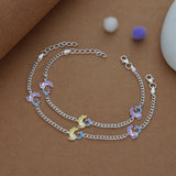 Little Peacock Silver Anklet(4-8 Yrs)