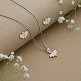 Little Yellow Blossom 925 Silver Kids Chain Pendant (3+ Years)