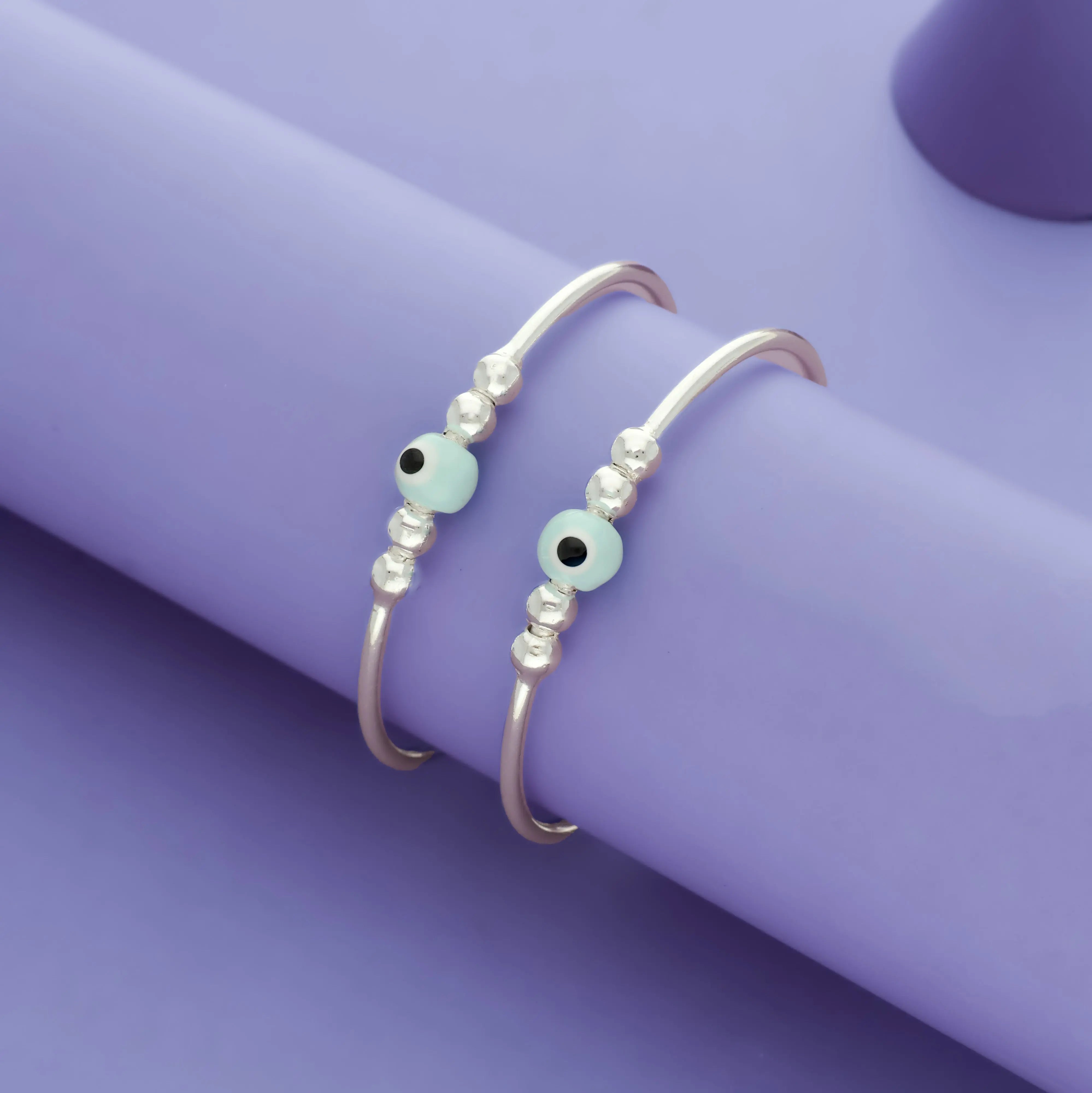 Little Dots 925 Sterling Silver Adjustable Baby Kada Set