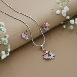 Love Wings Silver Pendant Set for Women & Teen