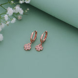 Lovely Blossom 18K Rose Gold Polish Silver Hoop (5+ Yrs)