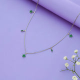 Lucky Clover Charm 925 Silver Chain Necklace