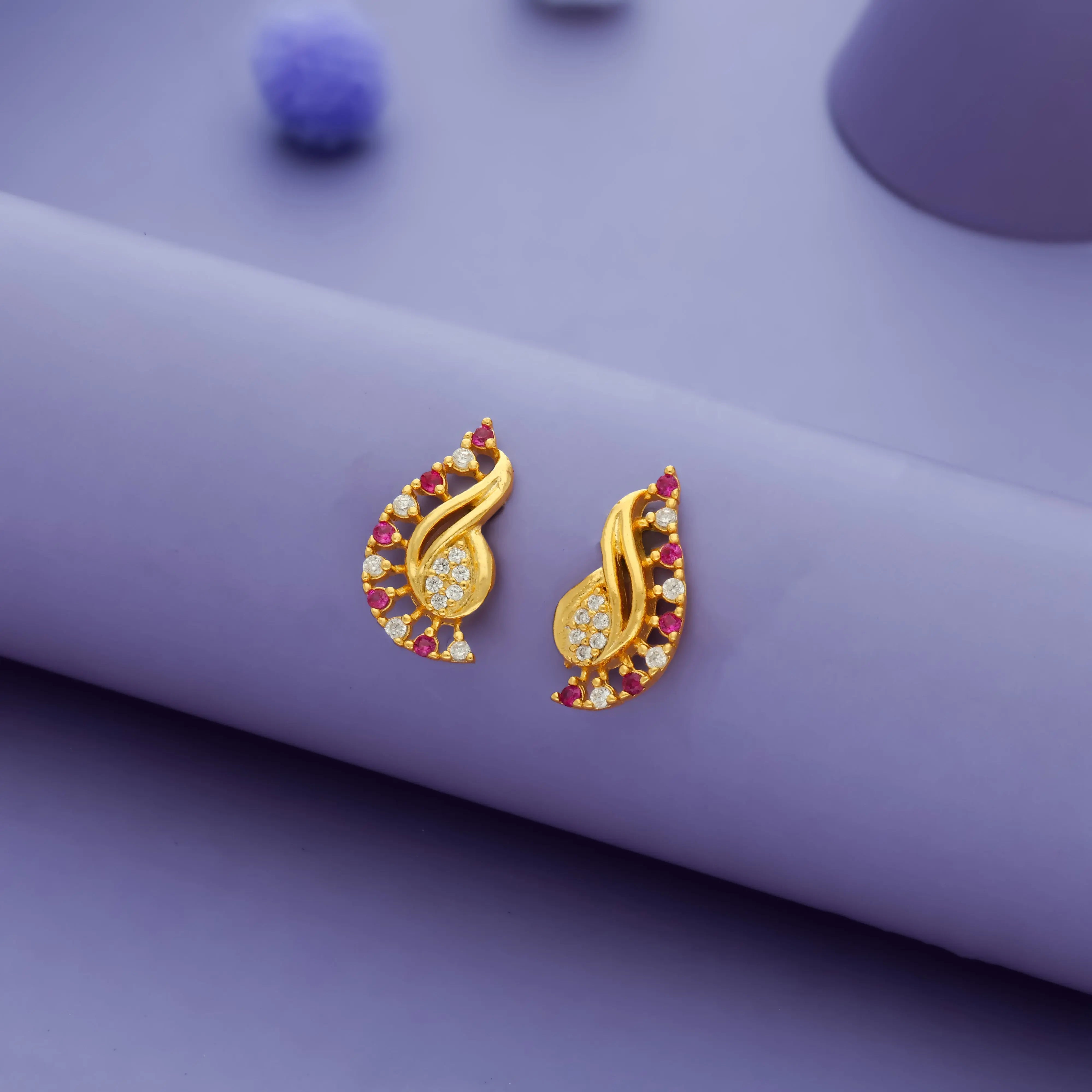 Mango Swirl 925 Silver Stud Earring