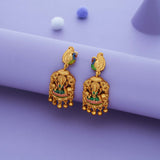 Mayura Mandap Gold Polish 925 Silver Traditional Jhumka