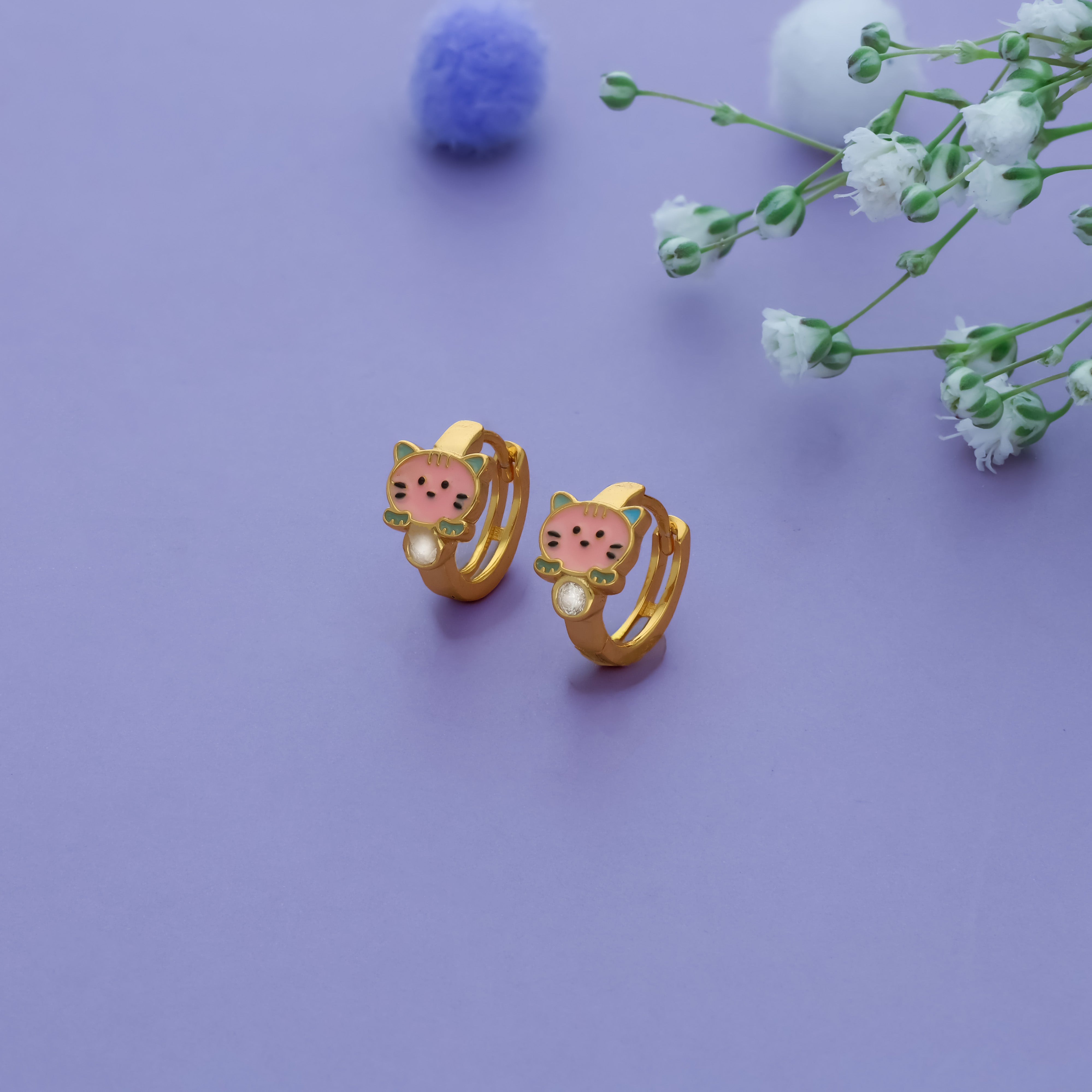 Meow Magic 925 Silver Kid Hoop Earring