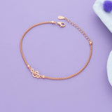 Minimal Blossom Rose Gold Polish 925 Silver Bracelet