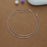 Minimal Sleek Chain 925 Silver Women Anklet