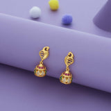 Nila Mayuri Gold Polish 925 Silver Jhumka