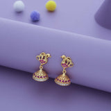 Nritya Mayura Gold Polish 925 Silver Traditional Kid Earring