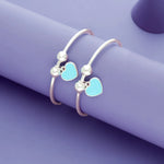Ocean Heart 925 Sterling Silver Kid Bangles