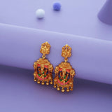 Lakshmi Pushpa Bells Gold Polish 925 Silver Traditional Jhumka