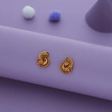 Peacock Look Gold Polish 925 Silver Kid Earring