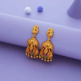 Peacock Temple Grace Gold Polish 925 Silver Traditional Jhumka
