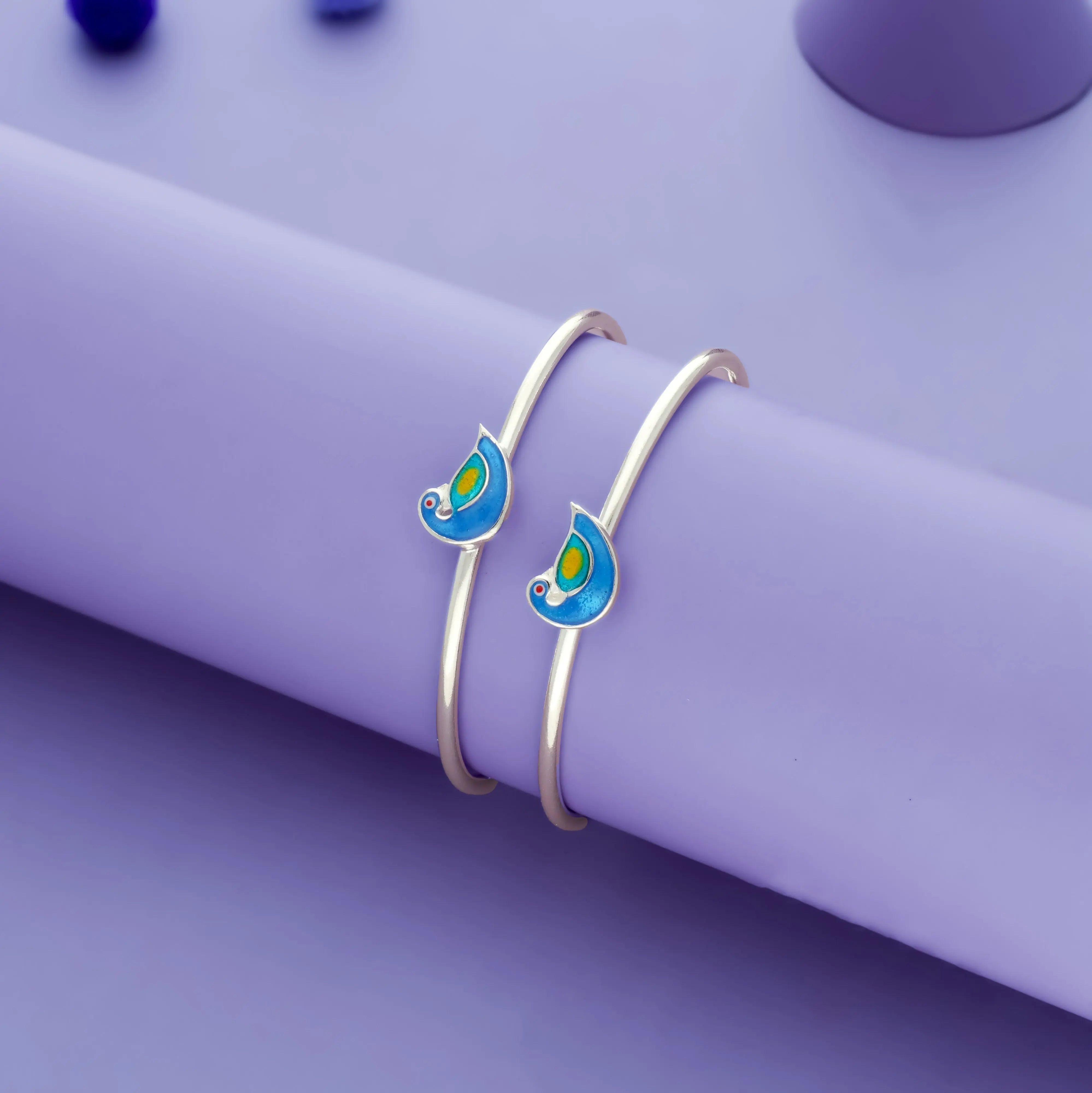 Peacock 925 sterling Silver Baby Bangles