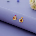 Peacock Design Gold-Plated 925 Silver Stud Earrings
