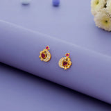 Peacock Design Gold-Plated 925 Silver Stud Earrings