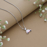 Peppy Pink Car 925 Silver Kids Chain Pendant (3+ Years)