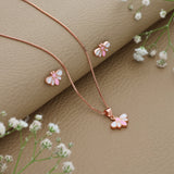 Petal Spark Rose Gold Polish 925 Silver Kids Chain Pendant (3+ Years)