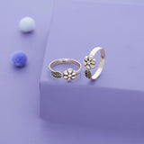 Petal Vine Oxidized 925 Silver Toering