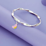 Pink Bloom 925 Silver Kid Bangle