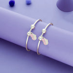 Pink Butterfly Charm Silver Baby Bangles (0-5 Yrs)