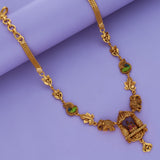 Pink Lotus Lakshmi 925 Gold Polish Silver Necklace
