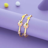 Precious Honey Heart Gold Polish 925 Kid Silver Bangles(0-5 Yrs)