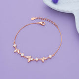 Premium Butterfly Adjustable Rose Gold Polish 925 Silver Bracelet