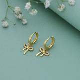Pretty Bow 18K Gold Polish Silver Hoop (5+ Yrs)