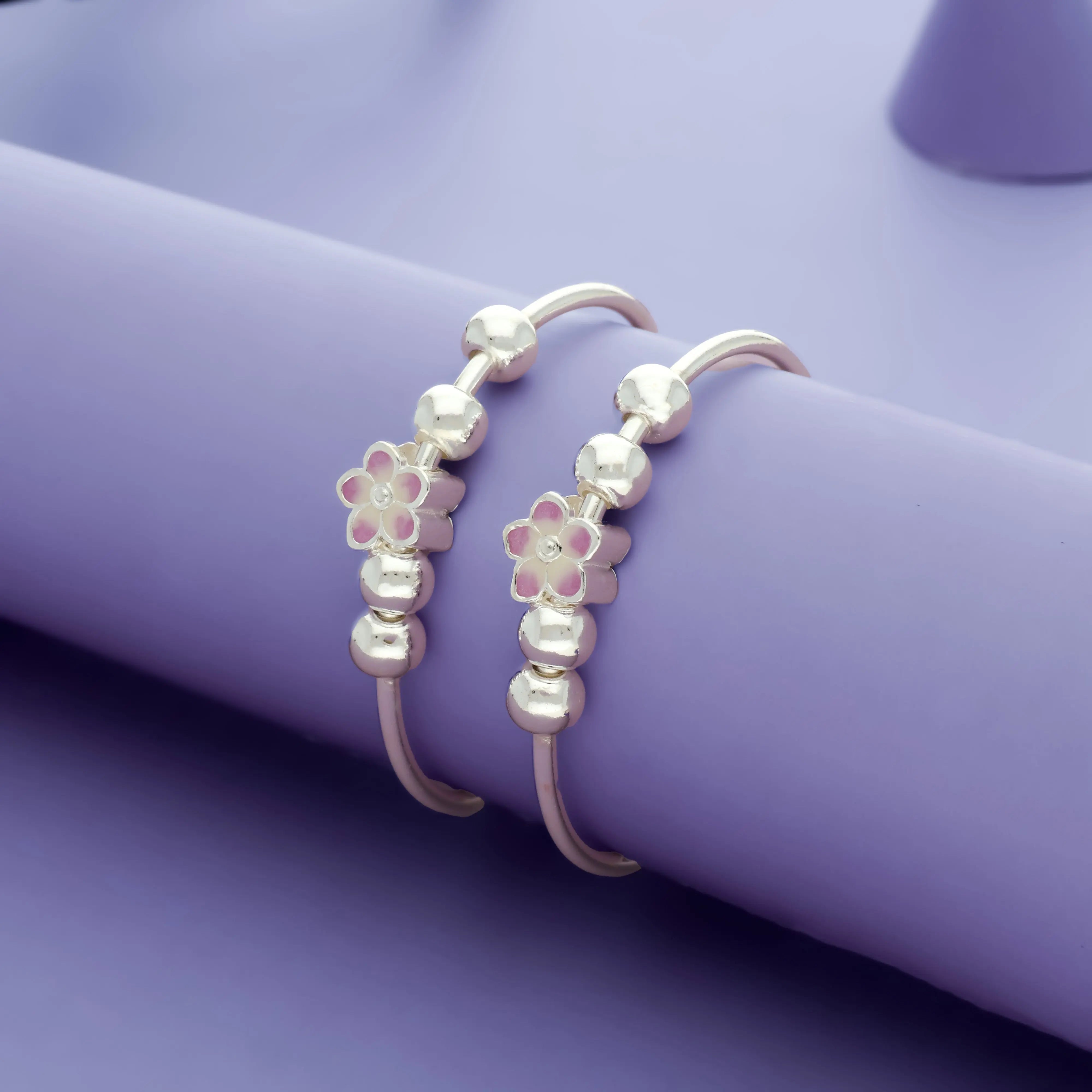 Princess Blossom 925 Silver Kid Bangles (0-5 Yrs)