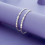 Pure Bead Charm Silver Baby Bangles