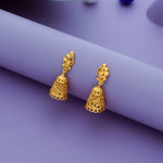 Pure Silver Gold Plated Leaf Design Jhumkas