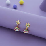 Pushpa Tara Gold Polish 925 Silver Traditional Kid Earring