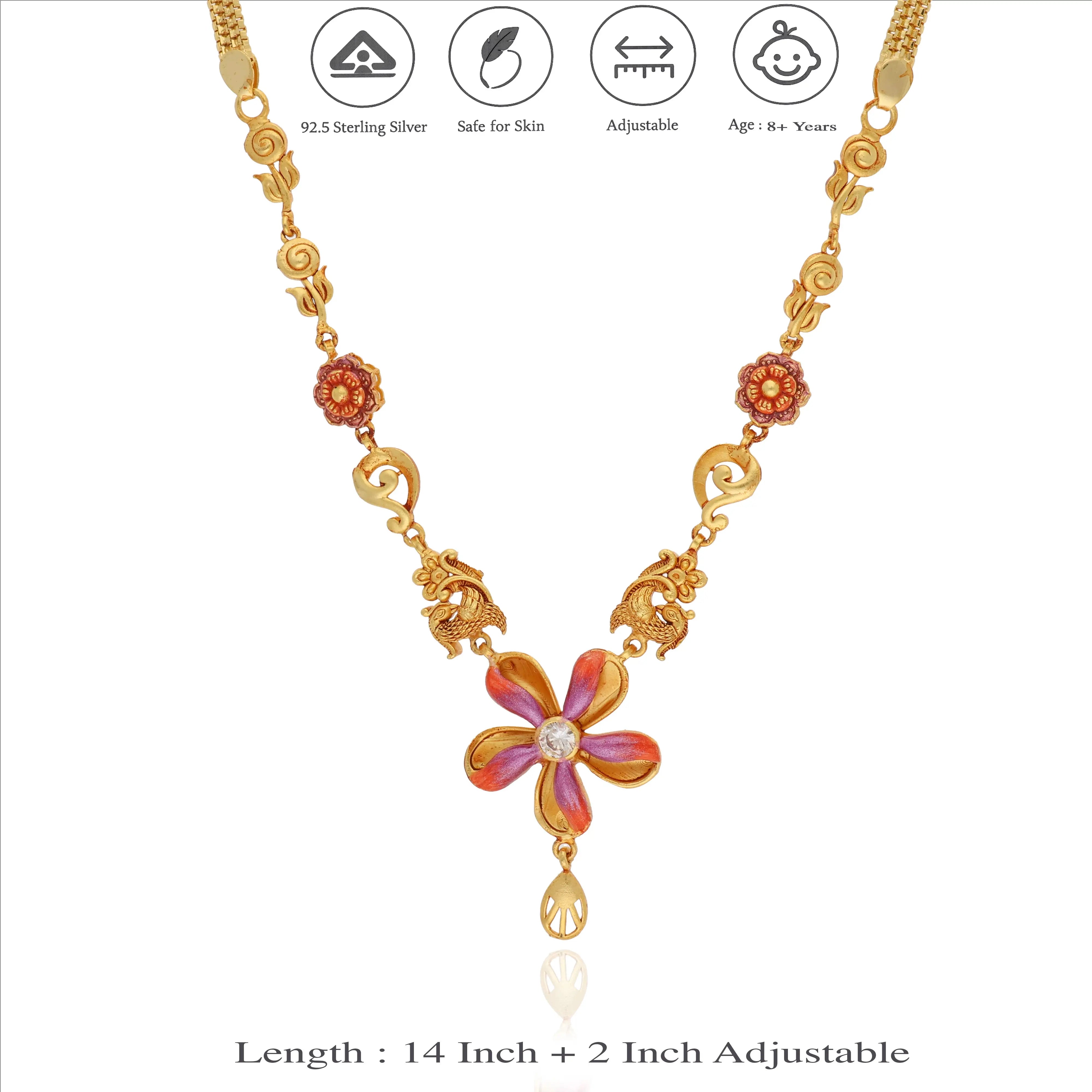 Pushpa Varnika 925 Sterling Silver Necklace