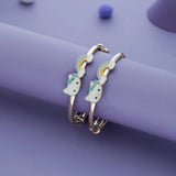 Rainbow Kitty 925 Silver Kid Bangles (0-5 Yrs)