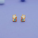 Rainbow Star Kids Silver Earrings (3+ Yrs)