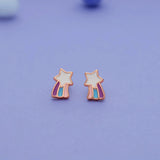 Rainbow Star Kids Silver Earrings (3+ Yrs)