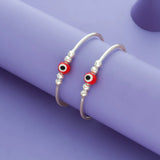 Red Evil Eye 925 Sterling Silver Baby Bangle Set