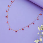 Red Stone 925 Silver Party Wear Charm Necklace