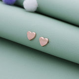 Rosy Heart Charm  925 Silver Stud Earring