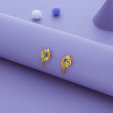 Royal Bird Gold Polish 925 Silver Drop Earring